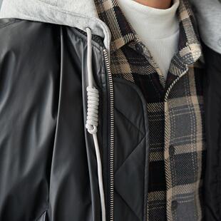 Liberty Kostume 帽可拆卸 皮质羽绒服保暖男冬季潮流bomber