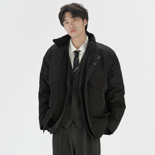 Liberty Kostume 冬季新款羽绒服白鸭绒保暖宽松潮流立领外套男士