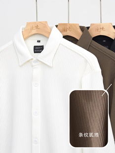 Liberty Kostume 条形纹理纯色休闲街头国潮流日系美式衬衫男女