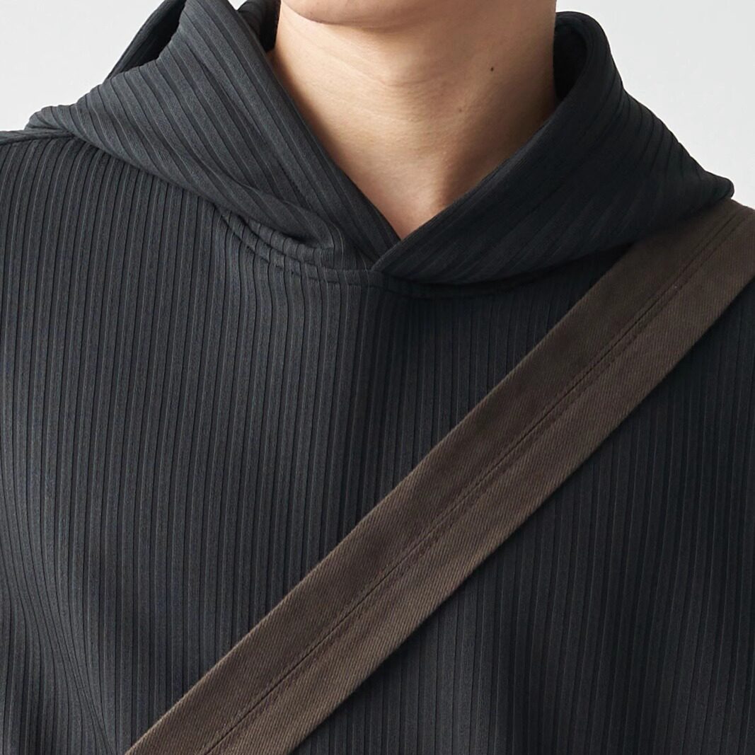 Liberty Kostume 纯色条纹纹理坑条长袖卫衣休闲百搭秋冬男