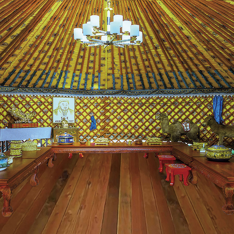 网红壁纸蒙古包背景墙抖音快手内蒙特产牛肉干才艺唱歌直播间墙画