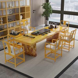 茶桌椅组合实木大客厅茶几原木禅意办公室泡茶台现代家用桌