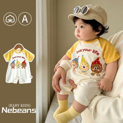 岁夏天新品婴幼儿连身衣黄色棉