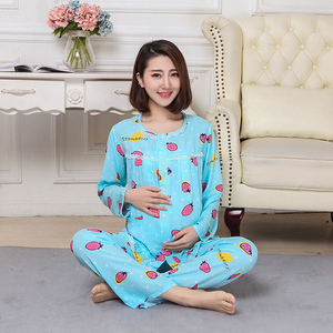 纯棉绸产后睡衣绵款孕妇哺乳衣