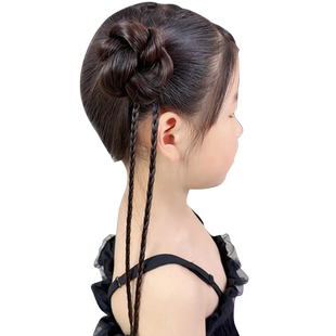 儿童假发辫子麻花辫长辫子发饰环扣编发小脏辫彩色挑染拳击辫马尾