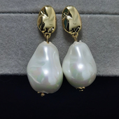 法式 轻奢炫彩巴洛克耳饰异形珍珠耳钉925银巴洛克耳钉高级感小众