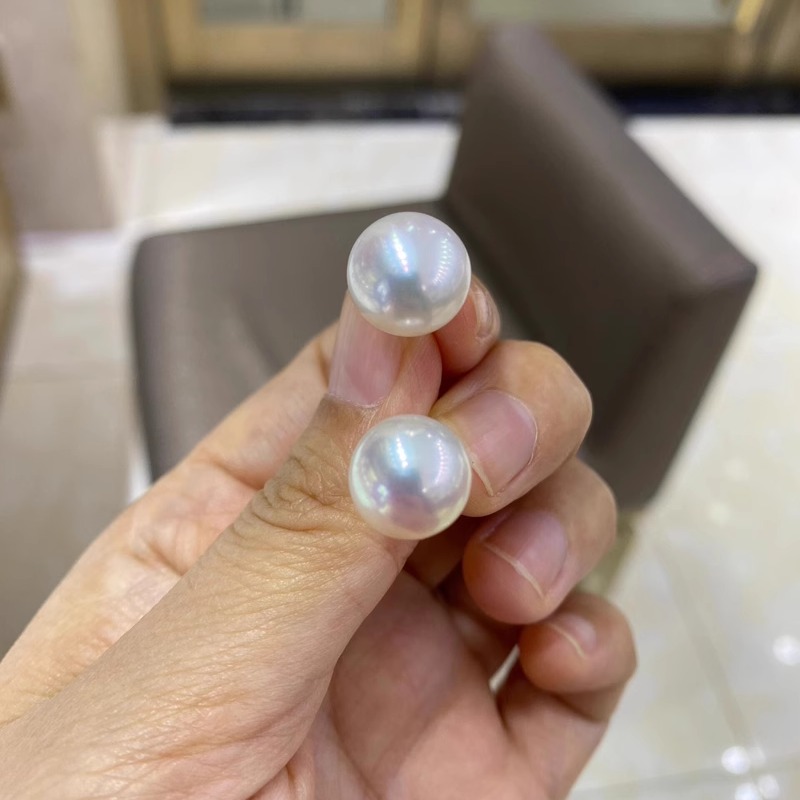 韩国fever同款耳钉925银针圆形馒头珍珠耳钉马贝珍珠法式珠光高级