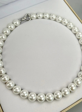 消失的她倪妮同款925银澳白珍珠项链女强光轻奢港风锁骨链礼物女