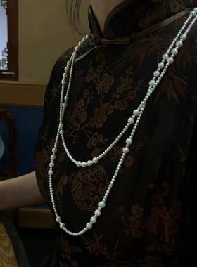 2024新款爆款长项链颈链高级感长珍珠毛衣链秋冬长款珍珠项链女款