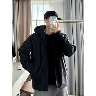 END 三层压胶防水廓形商鸟800蓬连帽95白鹅羽绒服男 HOMME日本Jis