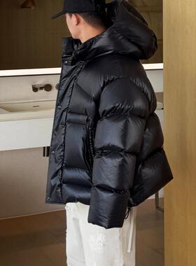 高端超轻潮牌连帽羽绒服男女短款加厚极寒保暖泡芙羽绒外套面包服