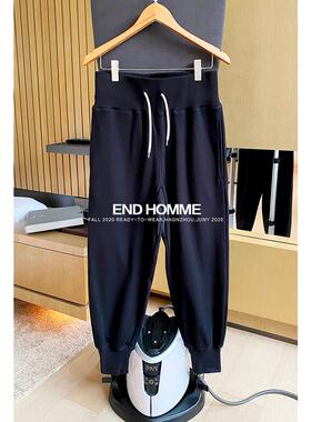 秋冬新品宽松棉卫裤锥形收口束脚裤INS潮流长裤灰色百搭运动裤男