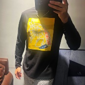 T恤男时尚 马年H家高端丝光棉打底衫 圆领长袖 欧货潮牌欧货独家臻品