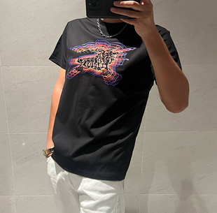 休闲简单潮牌欧货冰爽 T恤男型时尚 高端丝光冰丝棉打底衫 圆领短袖