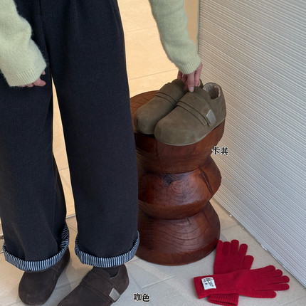 SOLO'S ACC-冬上新复古圆头加绒时尚勃肯鞋(配盒子)M-2585