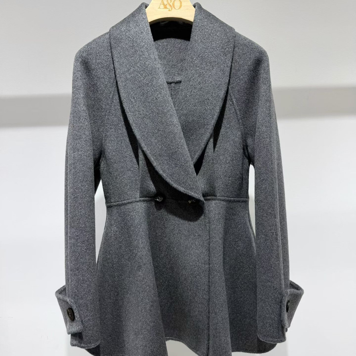 中果羊绒-轻奢质感翻领中长款收腰羊毛外套（含50澳毛）65S171,女装/女士精品,羽绒服,淘宝优惠券,粉丝福利购,淘宝优惠卷