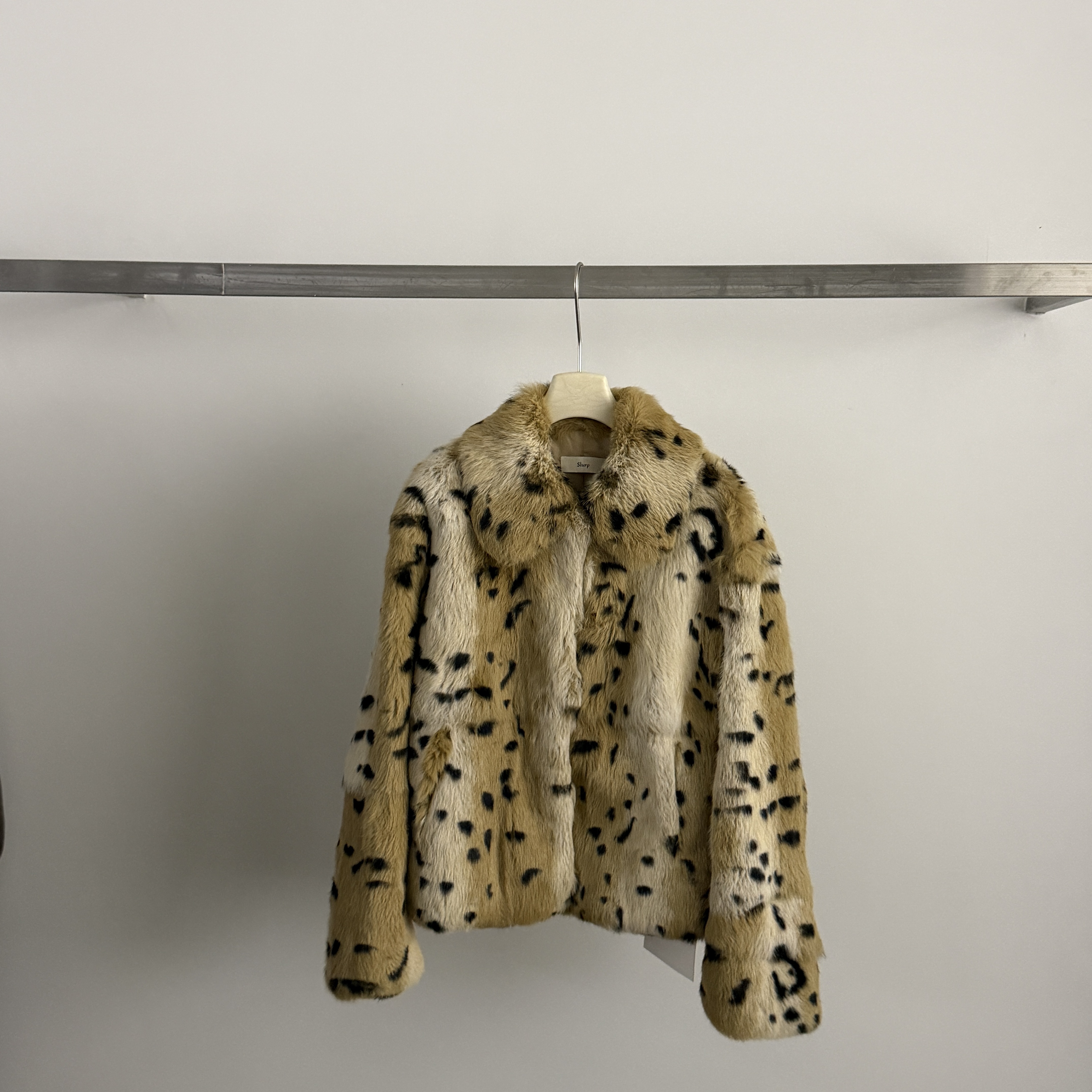 ins小屋-冬上新渐变豹纹设计保暖皮草外套（含100兔毛）80523