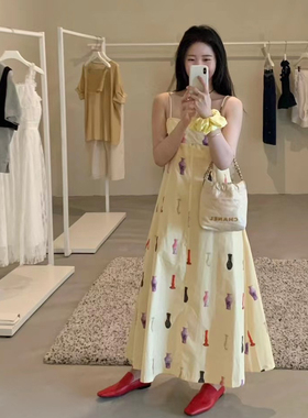 夏上新!【Handwash 】精选优质实拍吊带裙气质卡通图案连衣裙女款