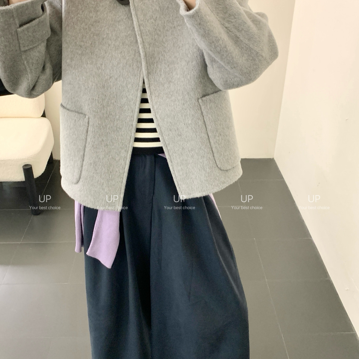 UP都市白领精致女人羊毛外套（含5骆驼绒）26qz902
