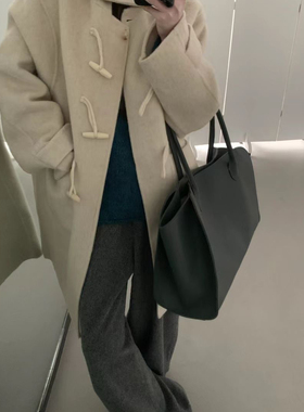 Hand made-韩系牛角扣宽松大衣大衣8236
