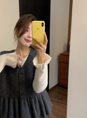 Vaoom-氛围感蓬蓬下摆软糯感叠穿针织马甲（含12.1绵羊毛）K1814