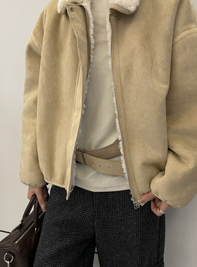 Vêtlle-冬上新档口爆款时尚百搭毛领单排扣短外套6766