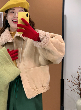 Vaoom-高级感韩风松紧下摆氛围感保暖显瘦加厚加绒短外套K1477