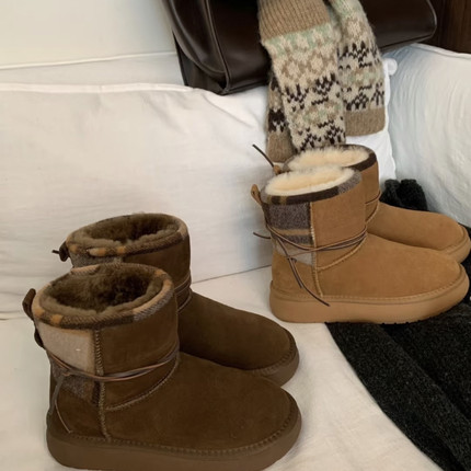 SOLO'S ACC-时尚百搭加绒圆头厚底保暖雪地靴(配盒子)M-5221