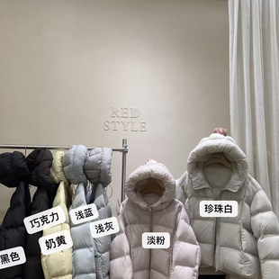 产业带品质严选-羽绒轻奢奶油色连帽绗缝保暖羽绒服外套258828