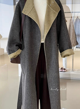 TOO家-保暖立领毛呢羊毛外套(配腰带)（含70绵羊毛）25090158774X