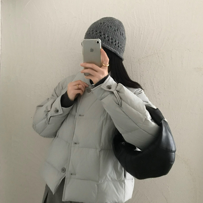 ETHOS-好韩的小翻领羽绒韩系小翻领排扣保暖羽绒服外套W25C071A