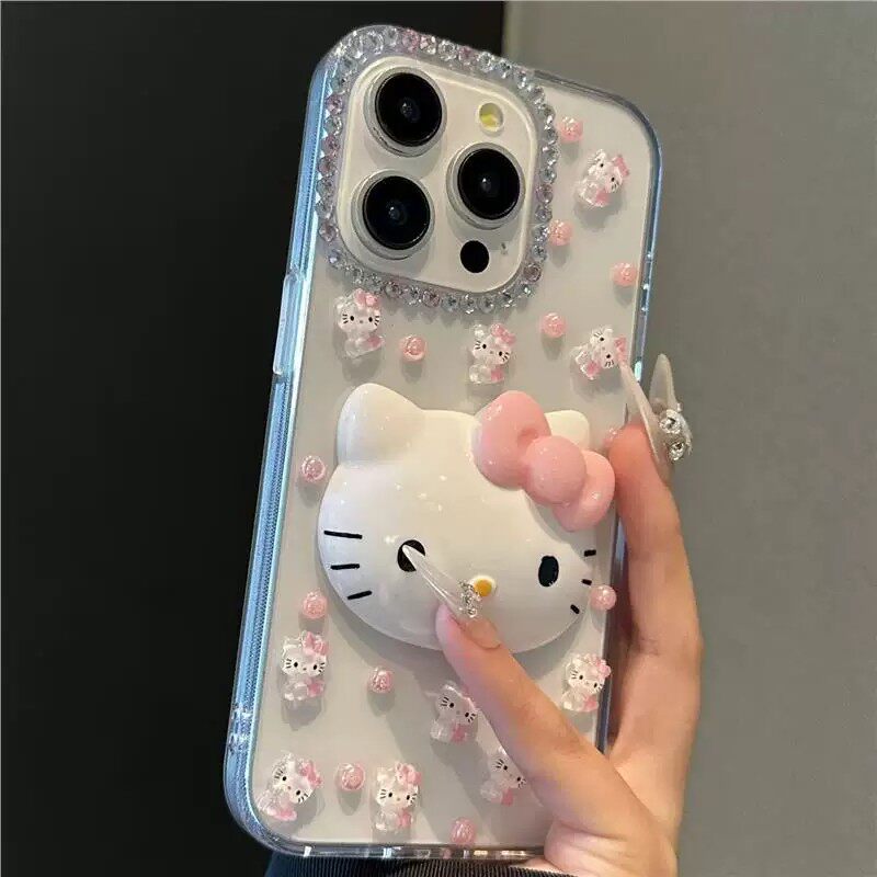 DIY水钻猫卡通适用手机壳苹果