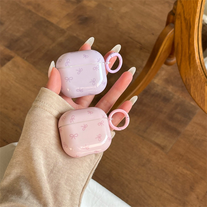 马卡龙蝴蝶结airpodspro2耳机壳适用苹果1/2/3/4代无线蓝牙保护套