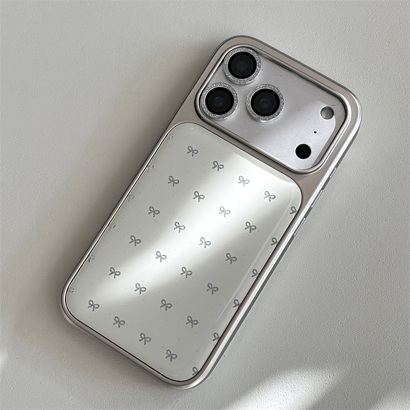 韩系少女滴胶闪粉蝴蝶结适用iphone17Promax苹果16手机壳15电镀14