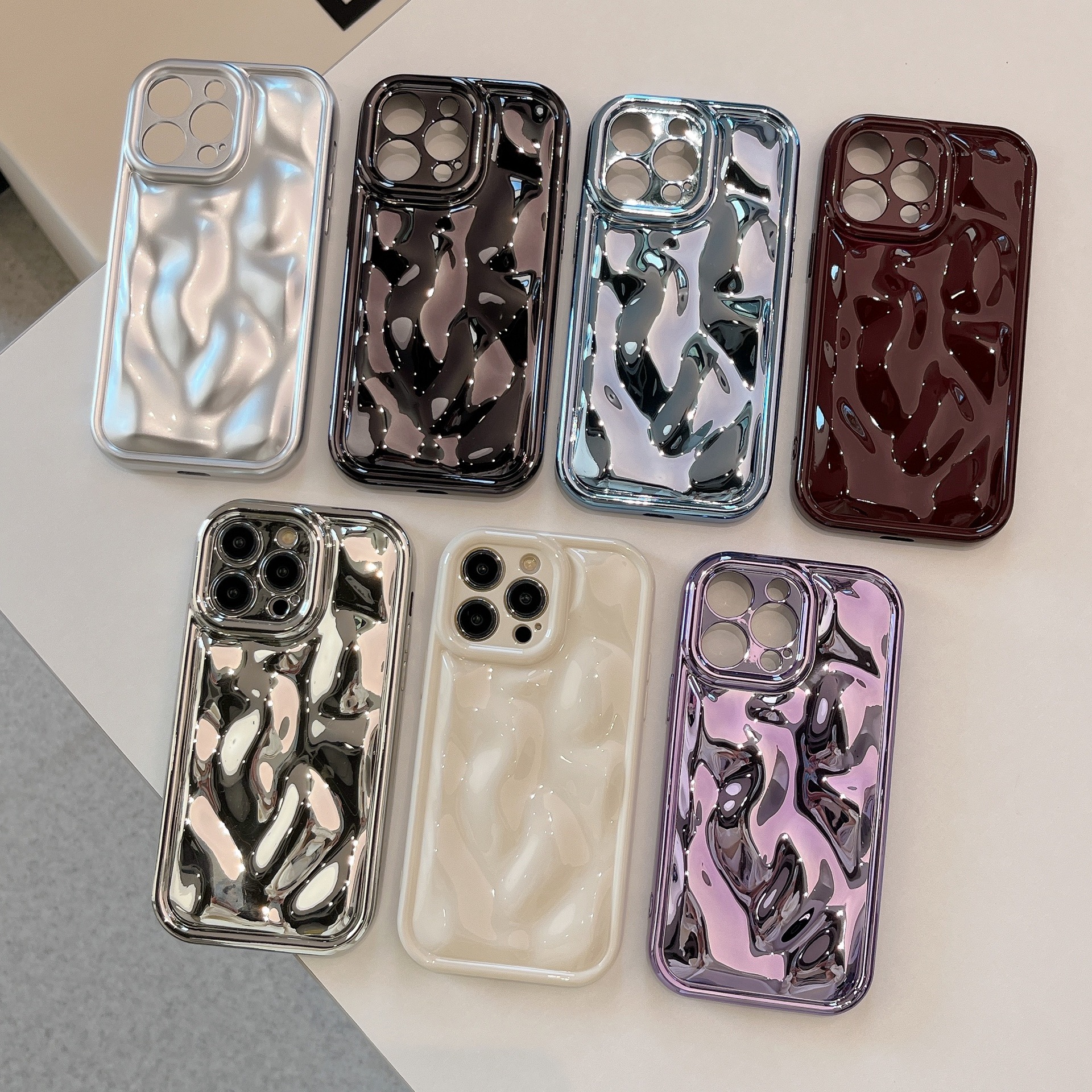纯色陨石纹适用iPhone16pro max手机壳苹果15新款14/13小众高级感