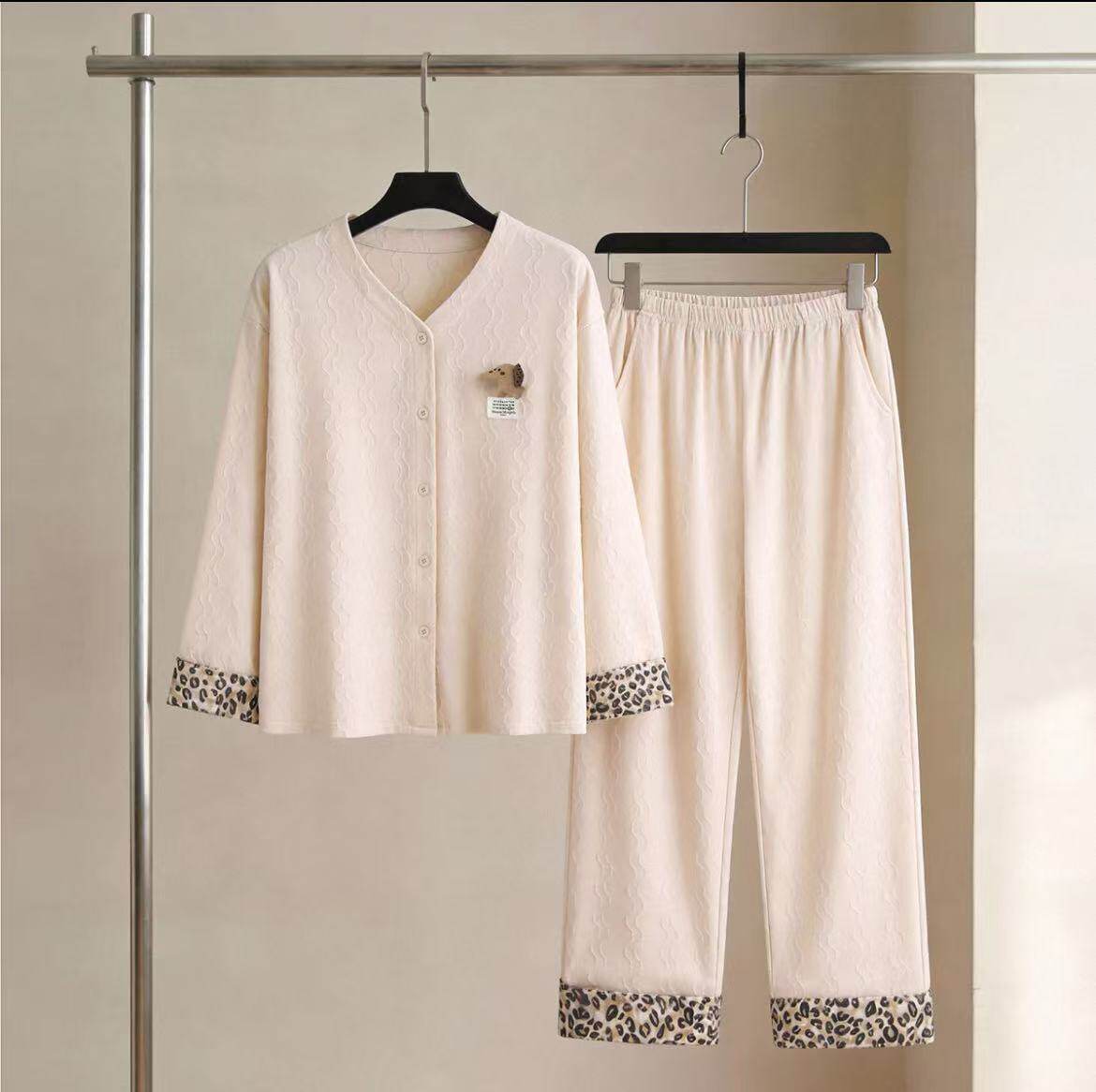 思莉太太纯棉睡衣女款2026新款春夏季长袖年轻版妈妈漂亮出门套装