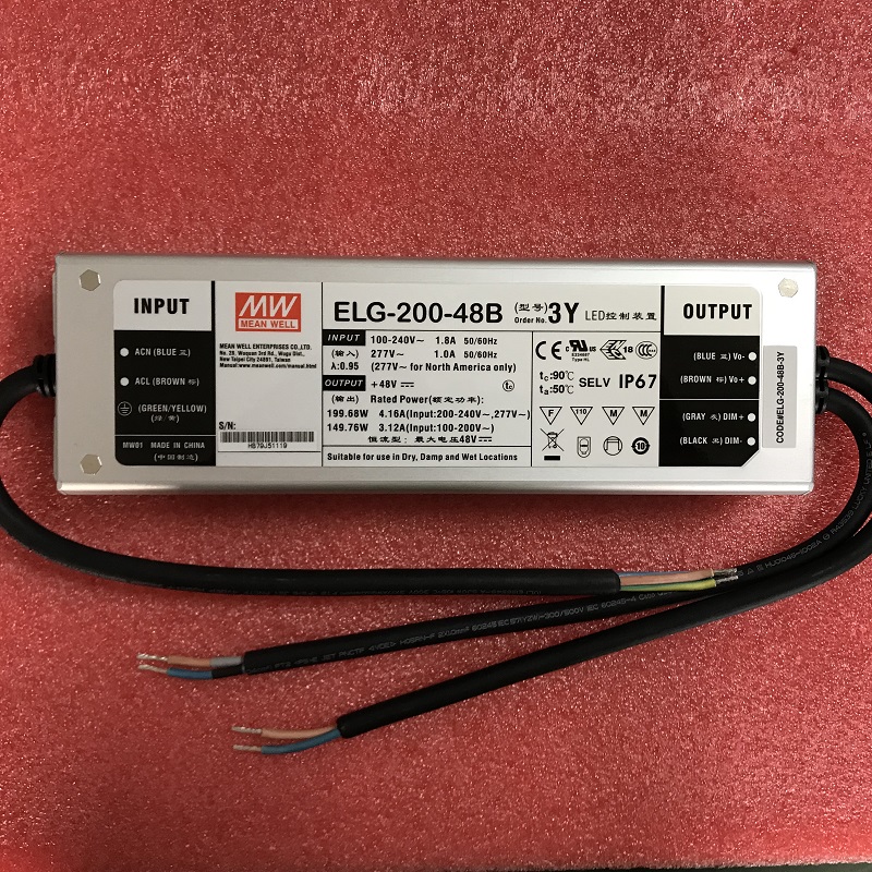 台湾明纬ELG-200-12B-3Y LED驱动器24V36V42V48 200W恒流型恒压型