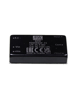 台湾明纬电源 RDDW 60F/60G ±12/15V 60W模块铁路用DC-DC转换器