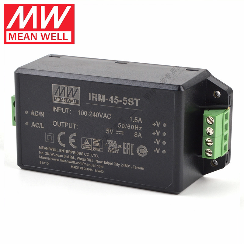 明纬开关电源IRM-45-ST 45W 5V12V15V24V48V 端子型AC-DC模块全新