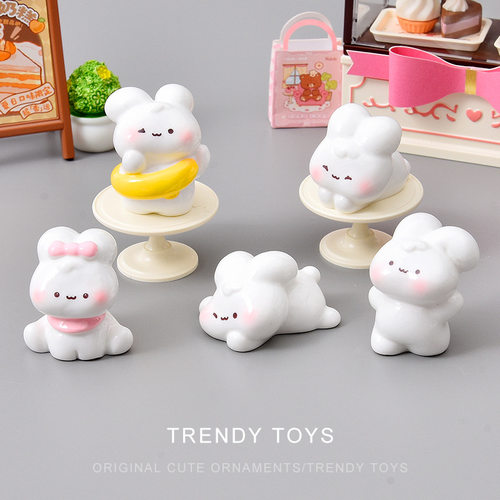 夏日乖巧小兔子可爱桌面摆件