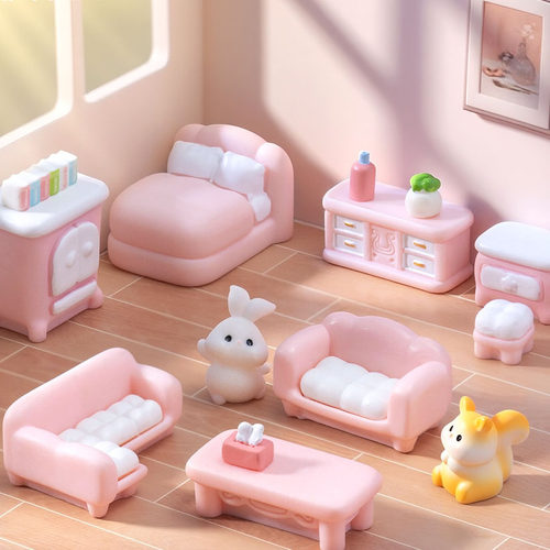 创意粉色沙发小床家具小摆件
