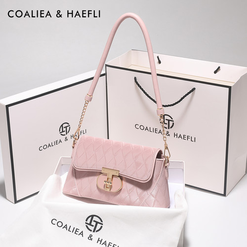 官网COALIEA&KAEFLI粉色腋下包女