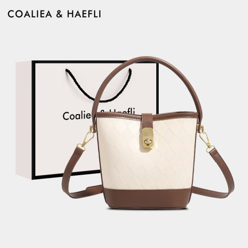 官网COALIEA&KAEFLI撞色水桶包女