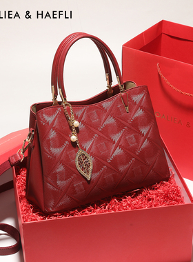 香港品牌婚包女红色包包大容量新娘手提包女大气中年喜妈妈婚宴包