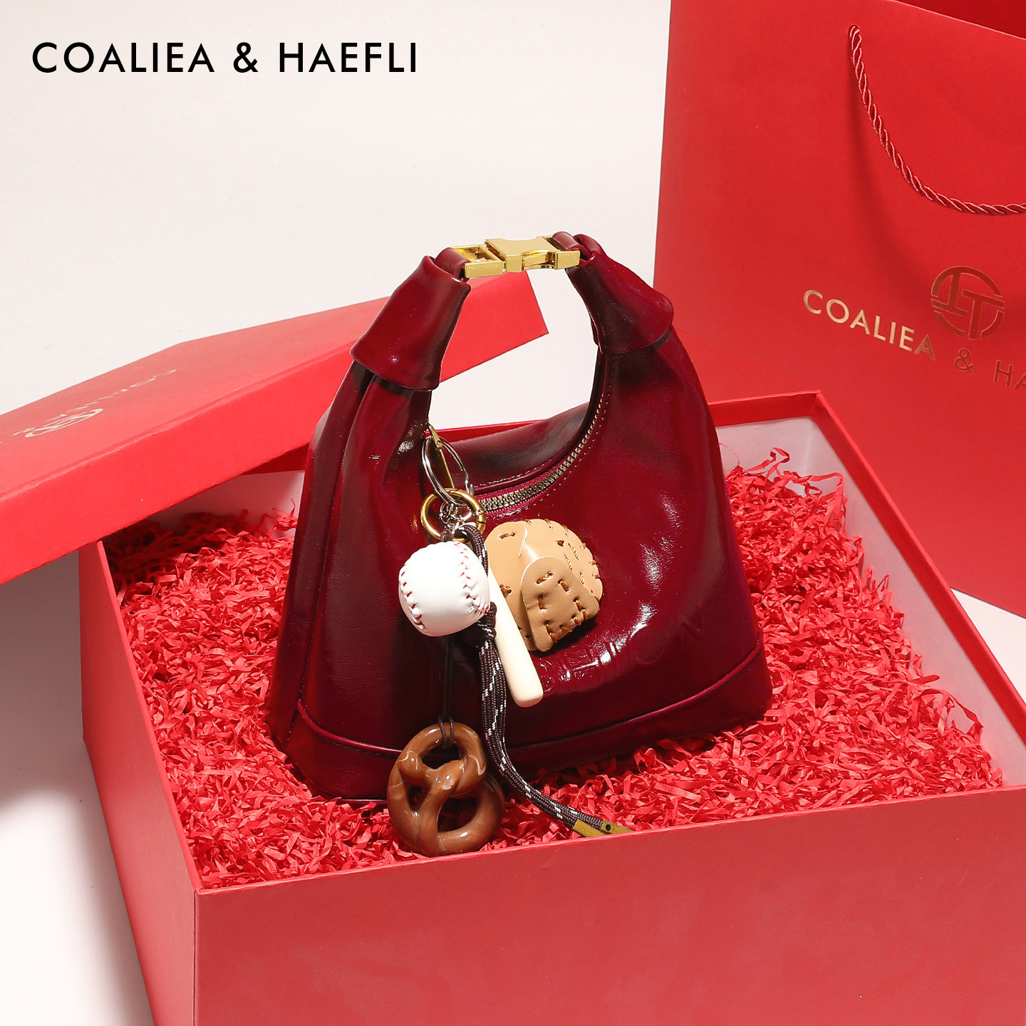 香港品牌油蜡皮饺子包25新款质感红色手提包包女款通勤单肩斜挎包,箱包皮具/热销女包/男包,托特包,淘宝优惠券,粉丝福利购,淘宝优惠卷