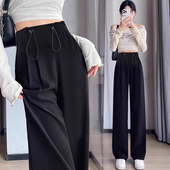 夏装 裤 宽松显瘦窄版 猪鼻扣调节不勒肚子春夏孕妇西装 阔腿裤 孕妇裤
