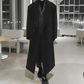 冬季 过膝高级感韩版 加厚呢子风衣外套 长款 宽松大肩宽毛呢大衣男款