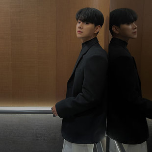 冬季厚款毛呢西装外套男高级感男士呢子大衣男款短款休闲韩版宽松