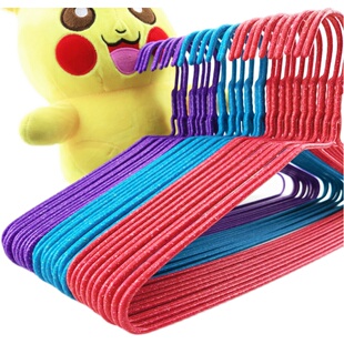 冬季棉袄大衣无痕防滑浸塑衣架儿童成人加粗加硬加厚钢丝衣挂子