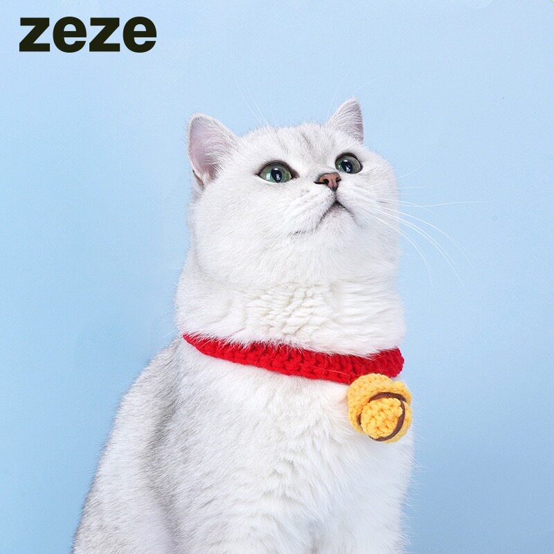 zeze猫咪铃铛项圈宠物脖子饰品围脖手工编织可爱无声铃铛日系脖套怎么样,好用不?